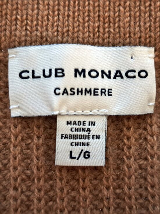 CLUB MONACO Cashmere Ribbed Midi Skirt, camel, sz L - Picture 6 of 8